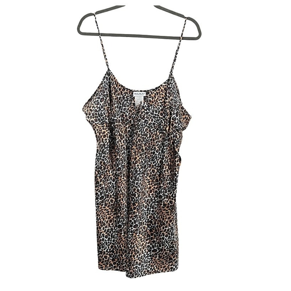 Delta Burke Sleepwear‎ Leopard Nightgown Satin Animal Print Chemise Lingerie 3X